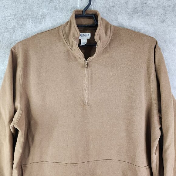 Men's Brown Arizona Jean Co. Pullover Sweatshirt 1/4 Zip Long Sleeve Size 2XL - Picture 4 of 10